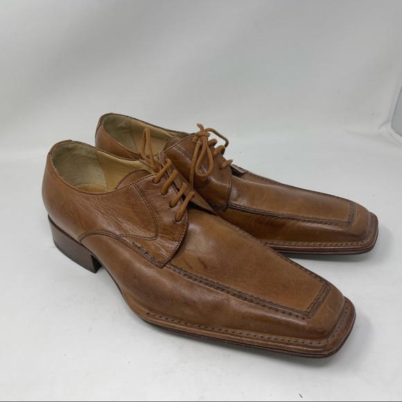 Democrata square toe leather shoe lace up size 43 or US size 10 - Picture 4 of 16